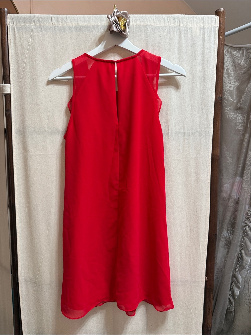 BCBGeneration Red Ruffle Shift Mini Dress - Picture 3 of 3